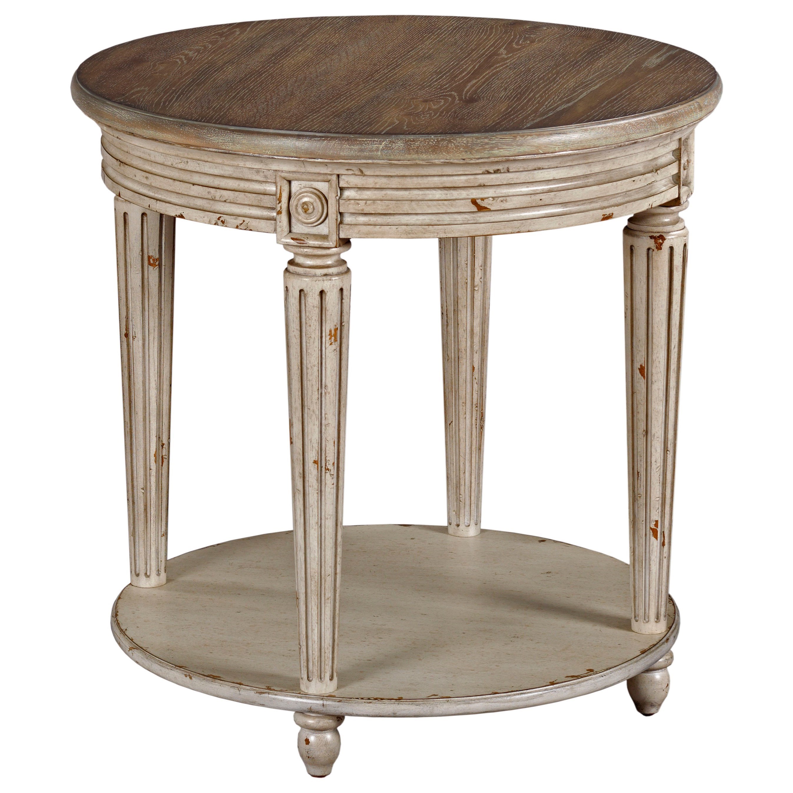 American Drew SOUTHBURY Round End Table with Distressed Finish